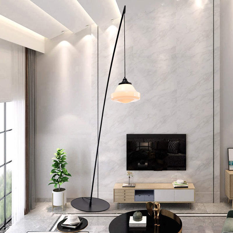 Fishing Floor Lamp: Simplicity Metal LED Floor Light with Dangling Shade