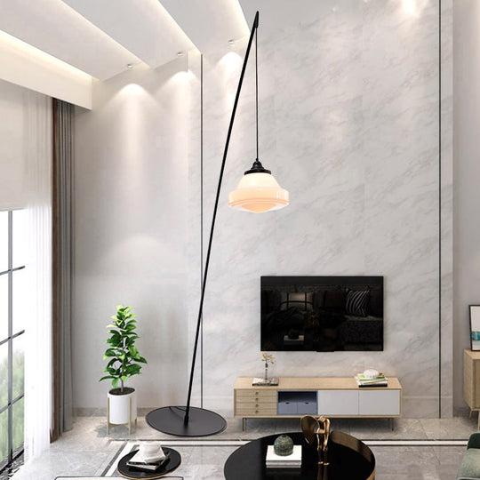 Fishing Floor Lamp: Simplicity Metal LED Floor Light with Dangling Shade