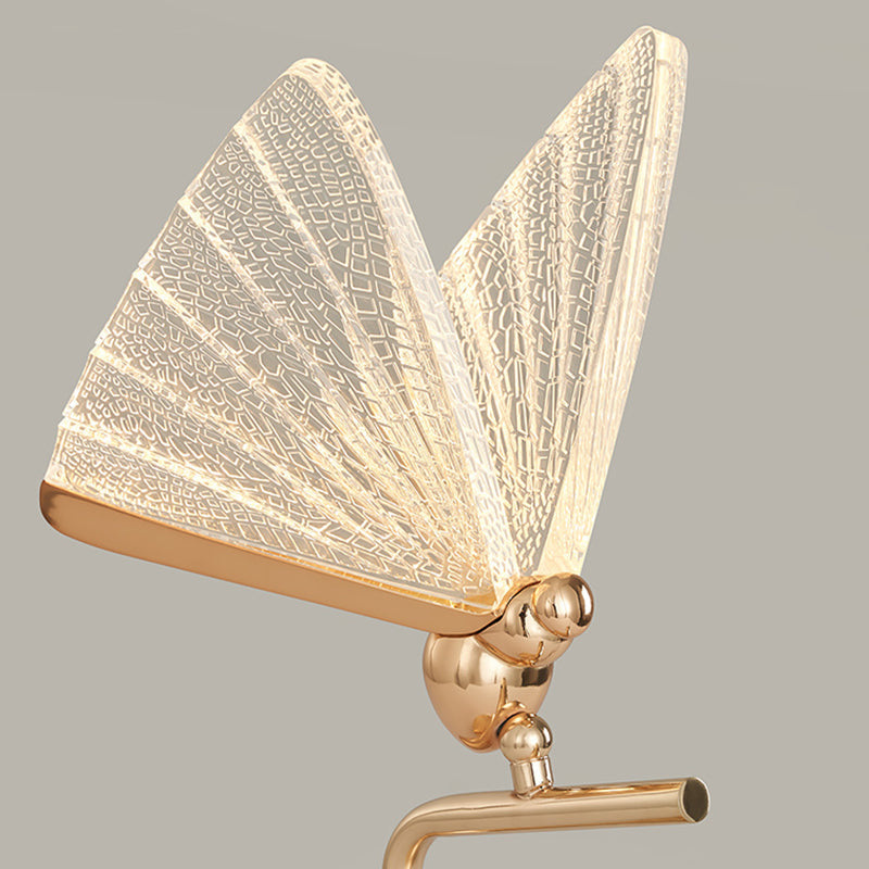 Art Deco Acrylic LED Floor Light with Gold Finish - Stylish Standing Lamp for Living Room