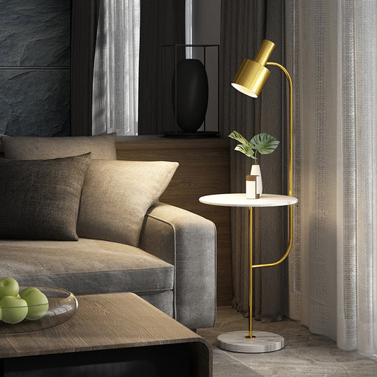 Modern Grenade Metal Floor Lamp with Tray - Perfect for Living Room
