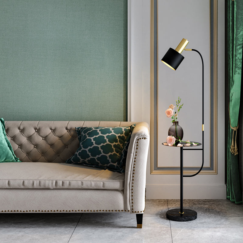 Modern Grenade Metal Floor Lamp with Tray - Perfect for Living Room