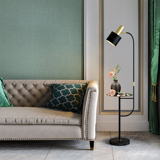 Modern Grenade Metal Floor Lamp with Tray - Perfect for Living Room