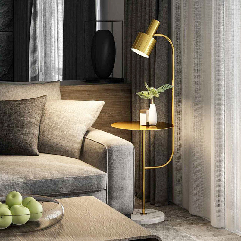 Modern Grenade Metal Floor Lamp with Tray - Perfect for Living Room