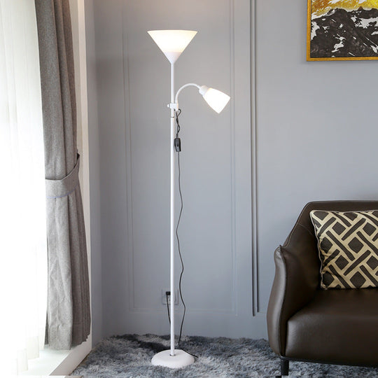 Country Living Room Acrylic Torchiere Floor Lamp with Flexible Arm
