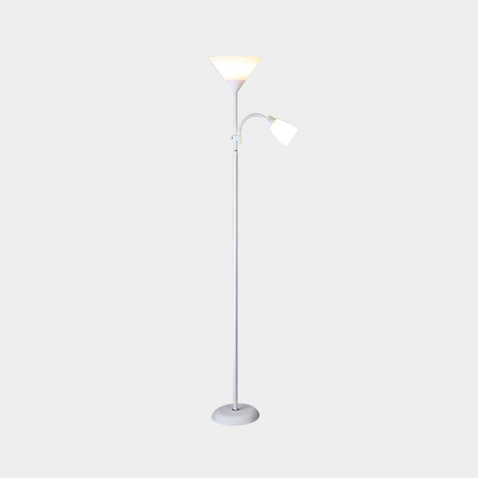 Country Living Room Acrylic Torchiere Floor Lamp with Flexible Arm