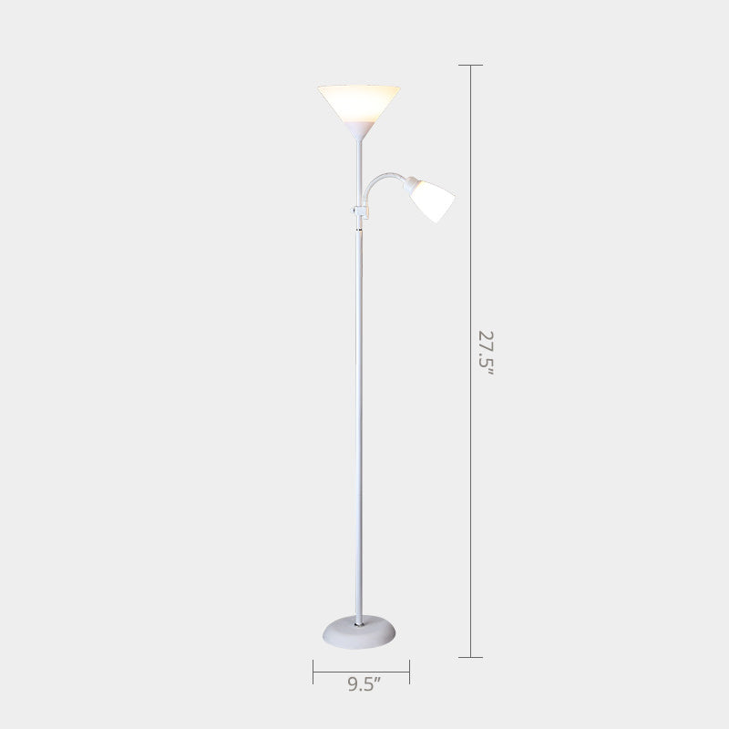 Country Living Room Acrylic Torchiere Floor Lamp with Flexible Arm