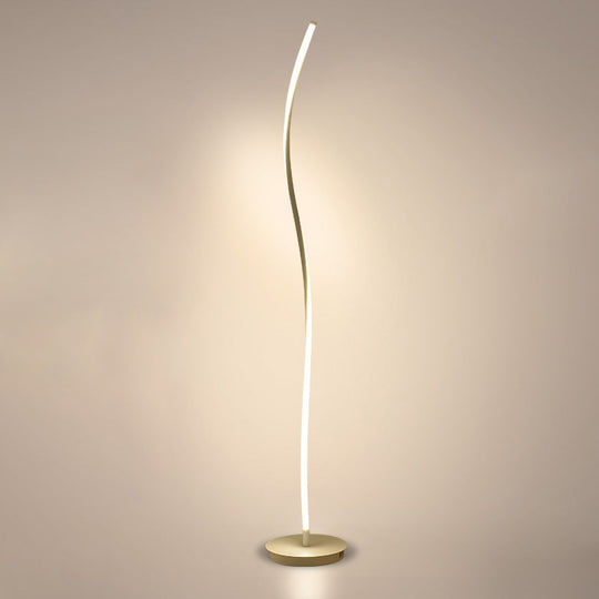 Modern Twist Aluminum LED Floor Lamp – Simplistic Stand for Living Room