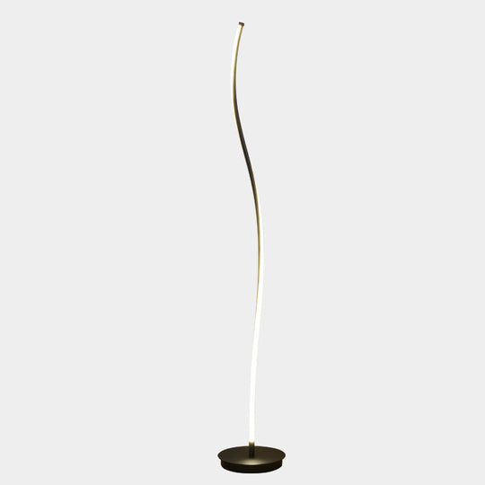 Modern Twist Aluminum LED Floor Lamp – Simplistic Stand for Living Room