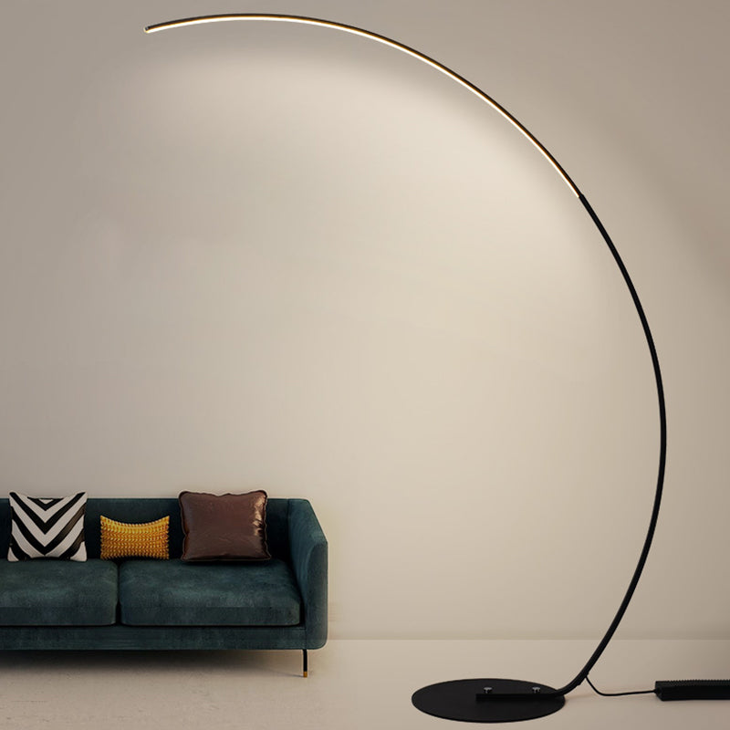 Metallic LED Floor Lamp - Bow Shaped Design, Simple & Stylish for Living Room