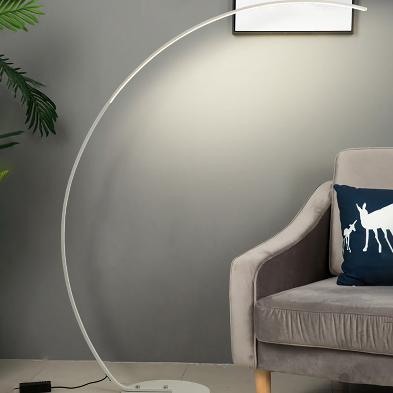 Metallic LED Floor Lamp - Bow Shaped Design, Simple & Stylish for Living Room
