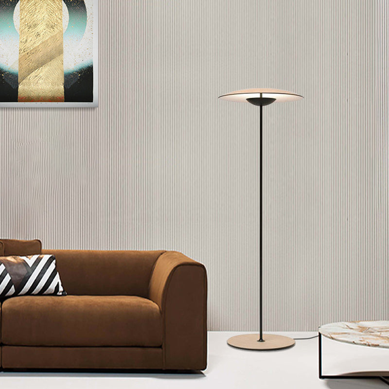 Minimalist Flying Saucer LED Floor Lamp - Creative Metal Bedside Light