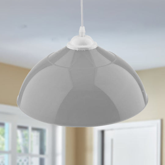 Modern Metallic Pendant Light in Polished Black/Grey - 1-Light Ceiling Hanging Fixture for Dining Room
