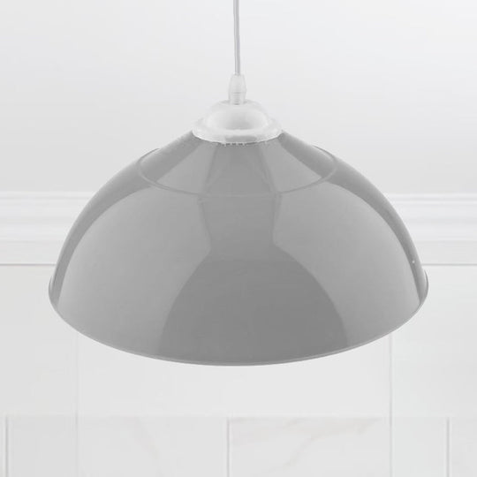 Modern Metallic Pendant Light in Polished Black/Grey - 1-Light Ceiling Hanging Fixture for Dining Room