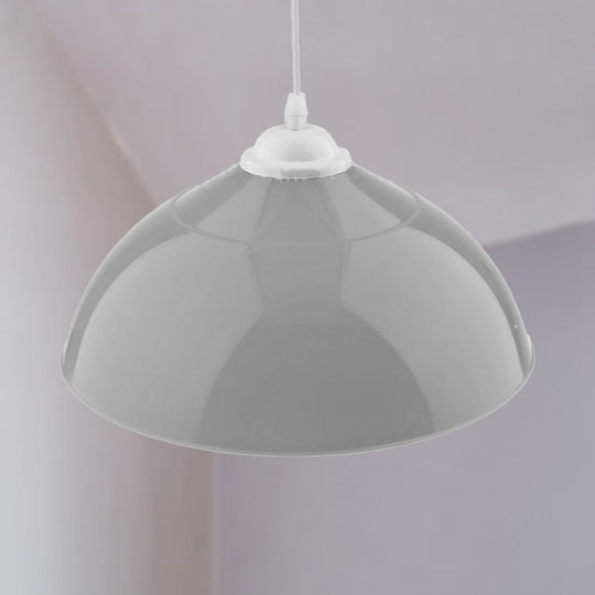 Modern Metallic Pendant Light in Polished Black/Grey - 1-Light Ceiling Hanging Fixture for Dining Room