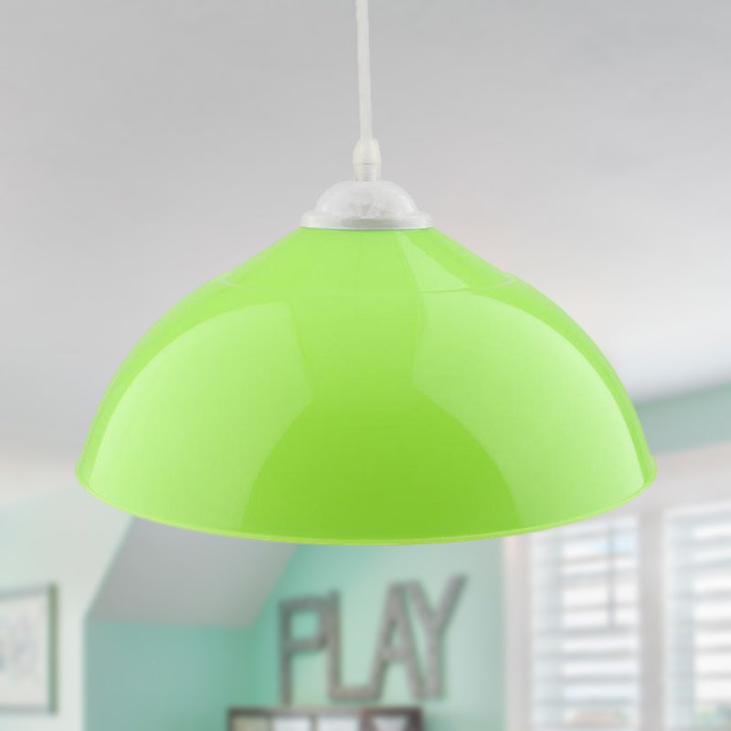 Modern Metallic Pendant Light in Polished Black/Grey - 1-Light Ceiling Hanging Fixture for Dining Room