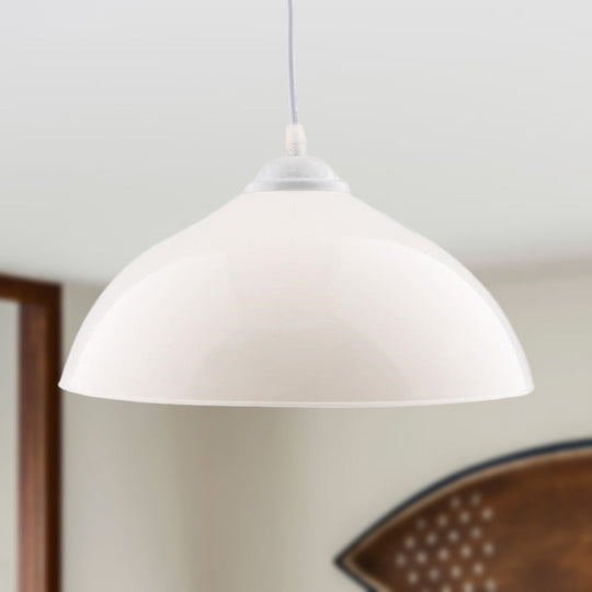 Modern Metallic Pendant Light in Polished Black/Grey - 1-Light Ceiling Hanging Fixture for Dining Room