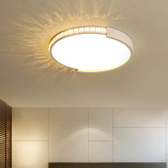Modern White Acrylic Circle Flush Mount Ceiling Light for Kitchen