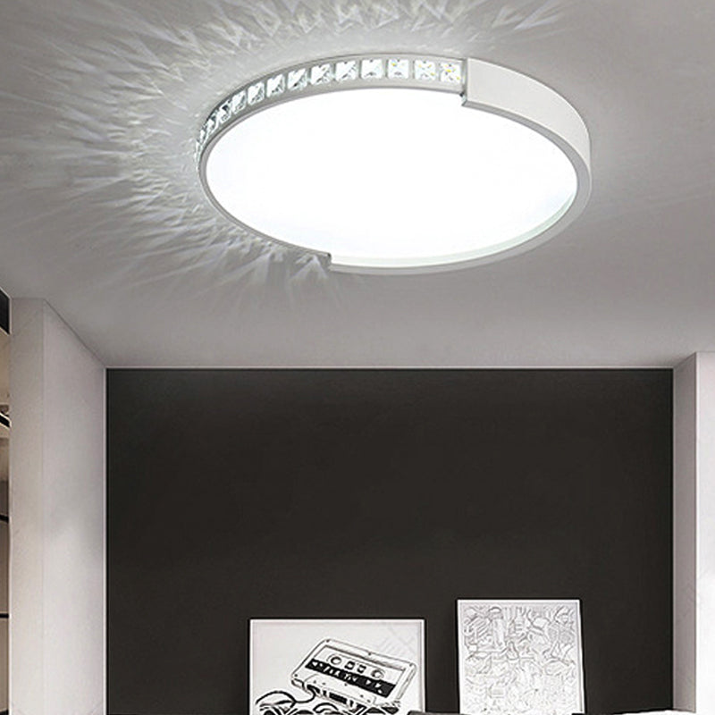 Modern White Acrylic Circle Flush Mount Ceiling Light for Kitchen