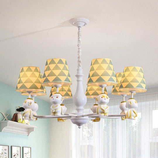 Yellow Nordic Pendant Lights - Fabric Tapered Shade Hanging Lights for Living Room