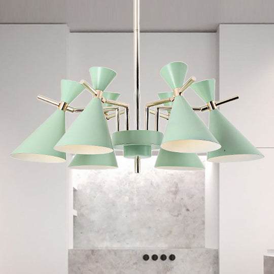 Nordic Style Metal Horn Chandelier with 6 Lights - Perfect for Girls' Bedroom