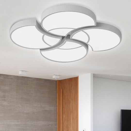 Floral Flush Ceiling Light for Kids' Spaces - Metal and Acrylic Ceiling Lamp for Kindergarten and Corridor