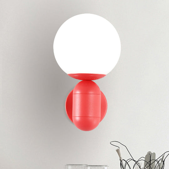 Modern 1-Light Metallic Wall Lamp with Orb Shade - Perfect for Balcony and Kitchen