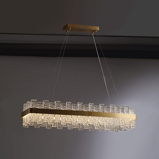 Modern Crystal Loop Pendant Light with Brass Finish and LED