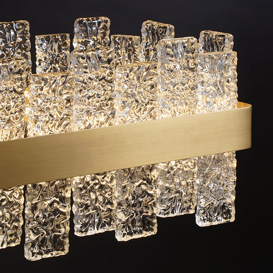 Modern Crystal Loop Pendant Light with Brass Finish and LED