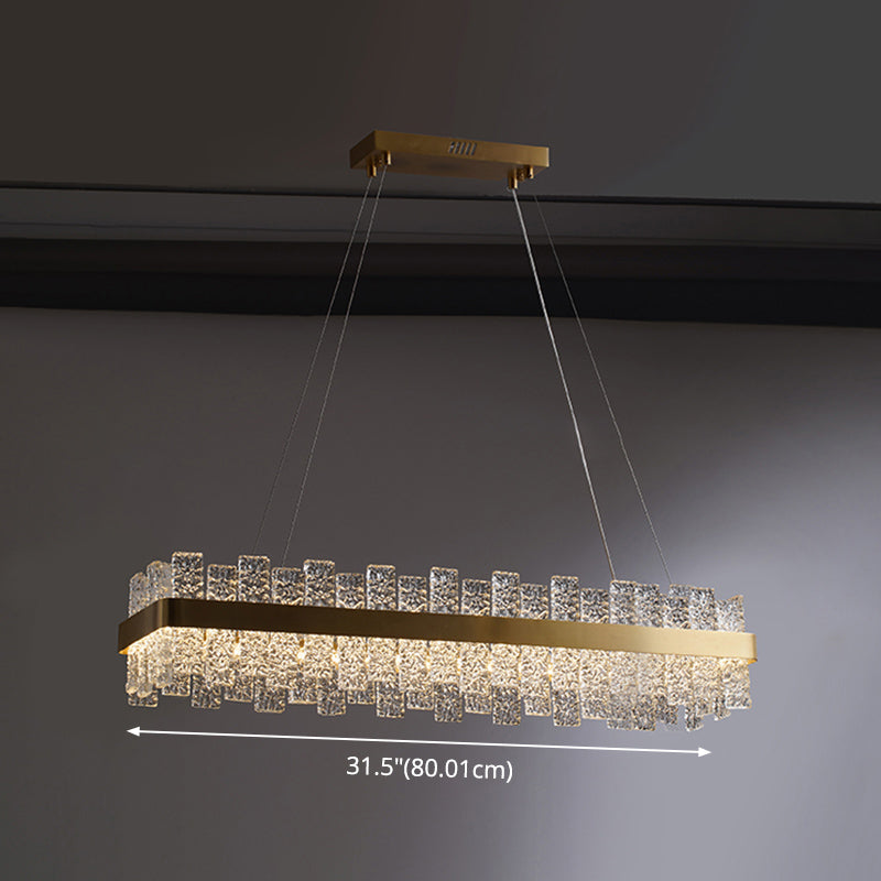 Modern Crystal Loop Pendant Light with Brass Finish and LED