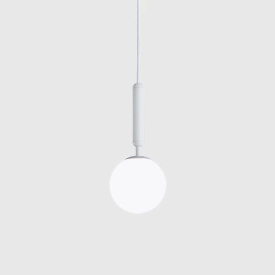 Modern white Hanging Glass Pendant  Lamp for Bedroom