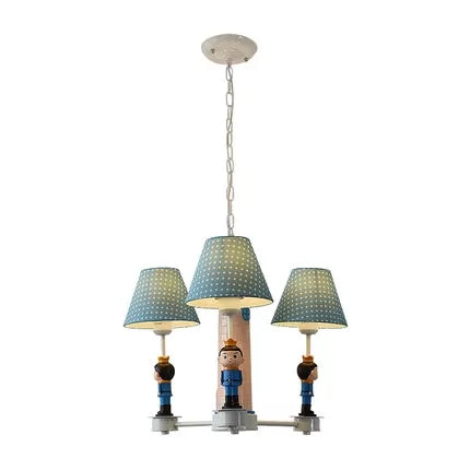 Modern Plaid Shade Chandelier with 3 Lights and Kid-Friendly Hanging Lamp – Perfect for Bedrooms