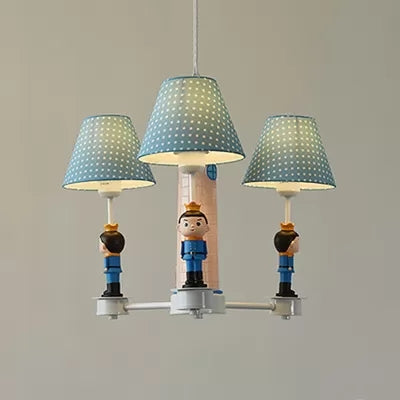 Modern Plaid Shade Chandelier with 3 Lights and Kid-Friendly Hanging Lamp – Perfect for Bedrooms