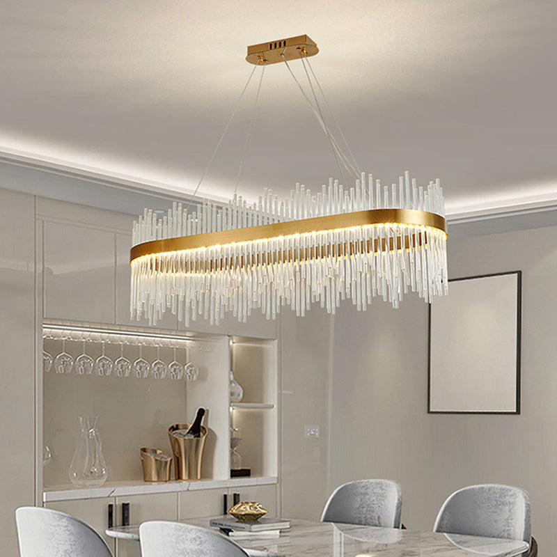 Adjustable Glass Crystal Drum Chandelier Pendant Light for Modern Living Rooms