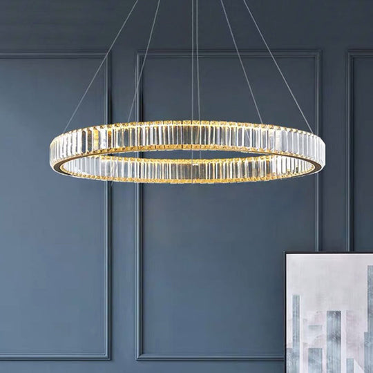 Contemporary LED Crystal Chandelier Pendant Light for Living Room