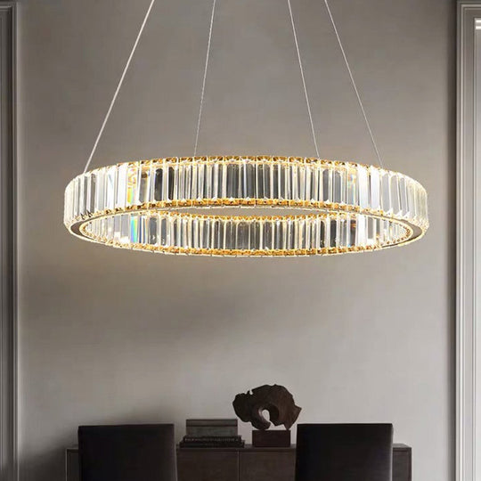 Contemporary LED Crystal Chandelier Pendant Light for Living Room