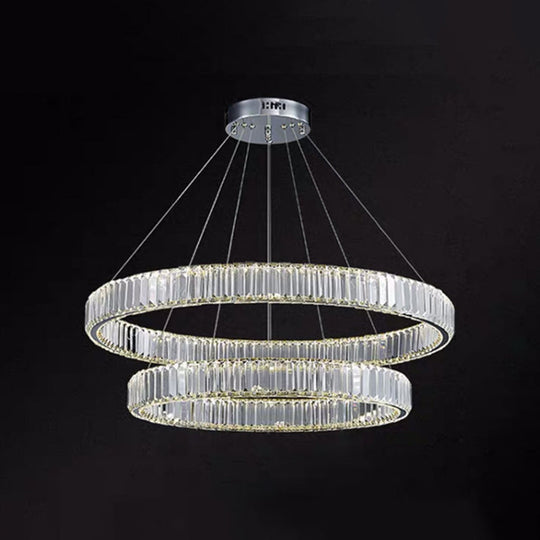 Contemporary LED Crystal Chandelier Pendant Light for Living Room
