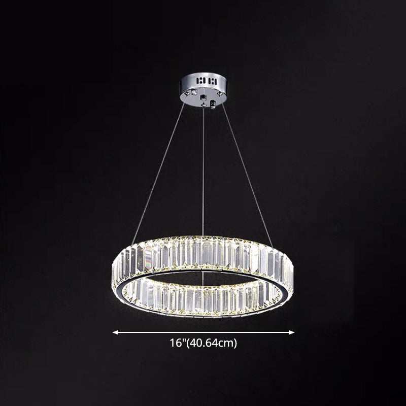 Contemporary LED Crystal Chandelier Pendant Light for Living Room