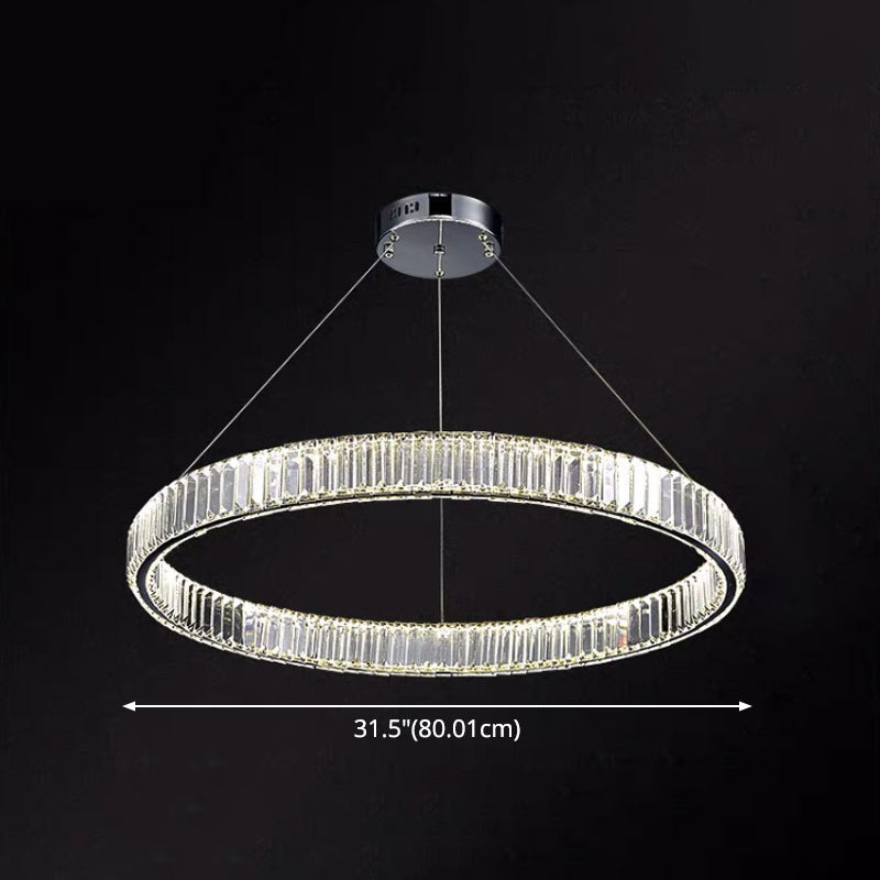 Contemporary LED Crystal Chandelier Pendant Light for Living Room