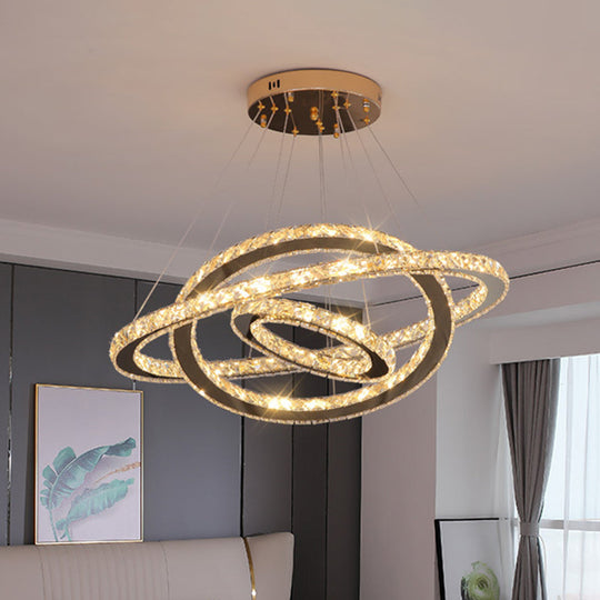 Modern Crystal Ring Pendant Light for Living Room