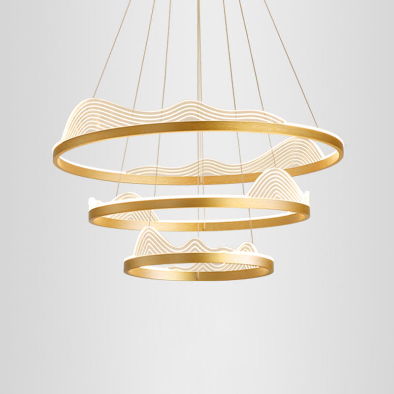 Stylish Lace-Adorned Metal Chandelier: Ultra-Modern Suspension Lighting for Living Room