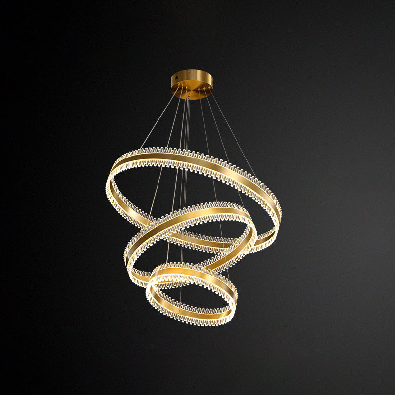 Modern Interlace Rings Chandelier - Metal Pendant Light for Living Room