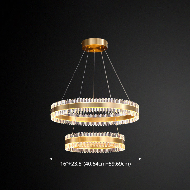 Modern Interlace Rings Chandelier - Metal Pendant Light for Living Room