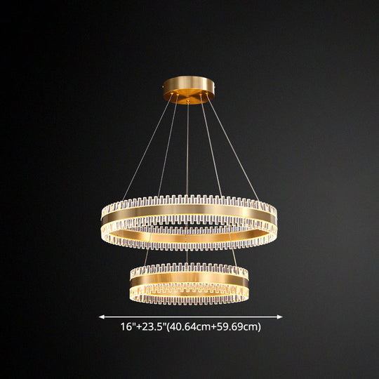 Modern Interlace Rings Chandelier - Metal Pendant Light for Living Room