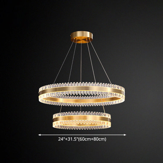Modern Interlace Rings Chandelier - Metal Pendant Light for Living Room