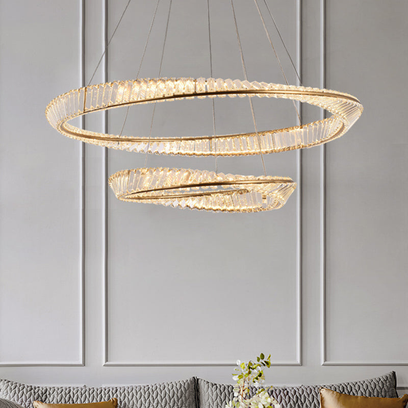 Modern Crystal Wave Chandelier Pendant for Living Room Ceiling