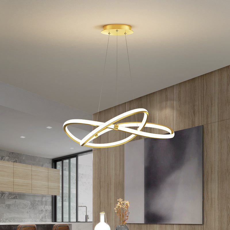 Twist Chandelier Metal Pendant Light for Living Room - Ultra-Modern Design