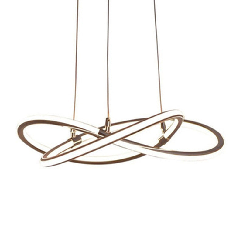 Modern Metal Strip Chandelier Pendant Light for Restaurants with Hanging Cord