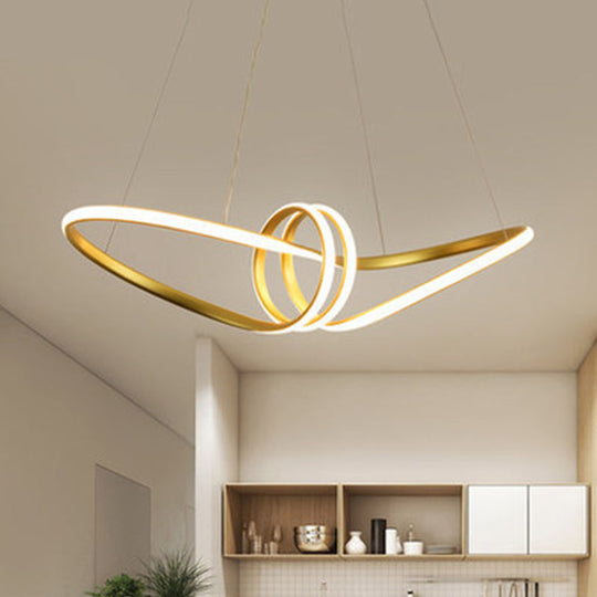Spiral Metal Chandelier Pendant Light for Modern Living Room