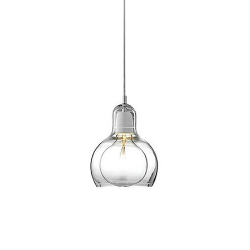 Contemporary Gourd Glass Pendant Light Fixture for Lounge