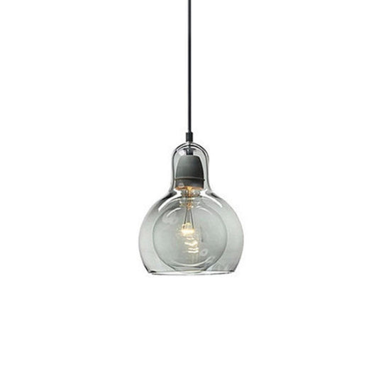 Contemporary Gourd Glass Pendant Light Fixture for Lounge